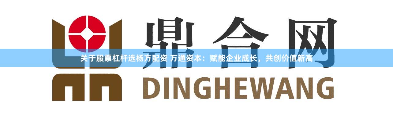 关于股票杠杆选杨方配资 万通资本：赋能企业成长，共创价值新高